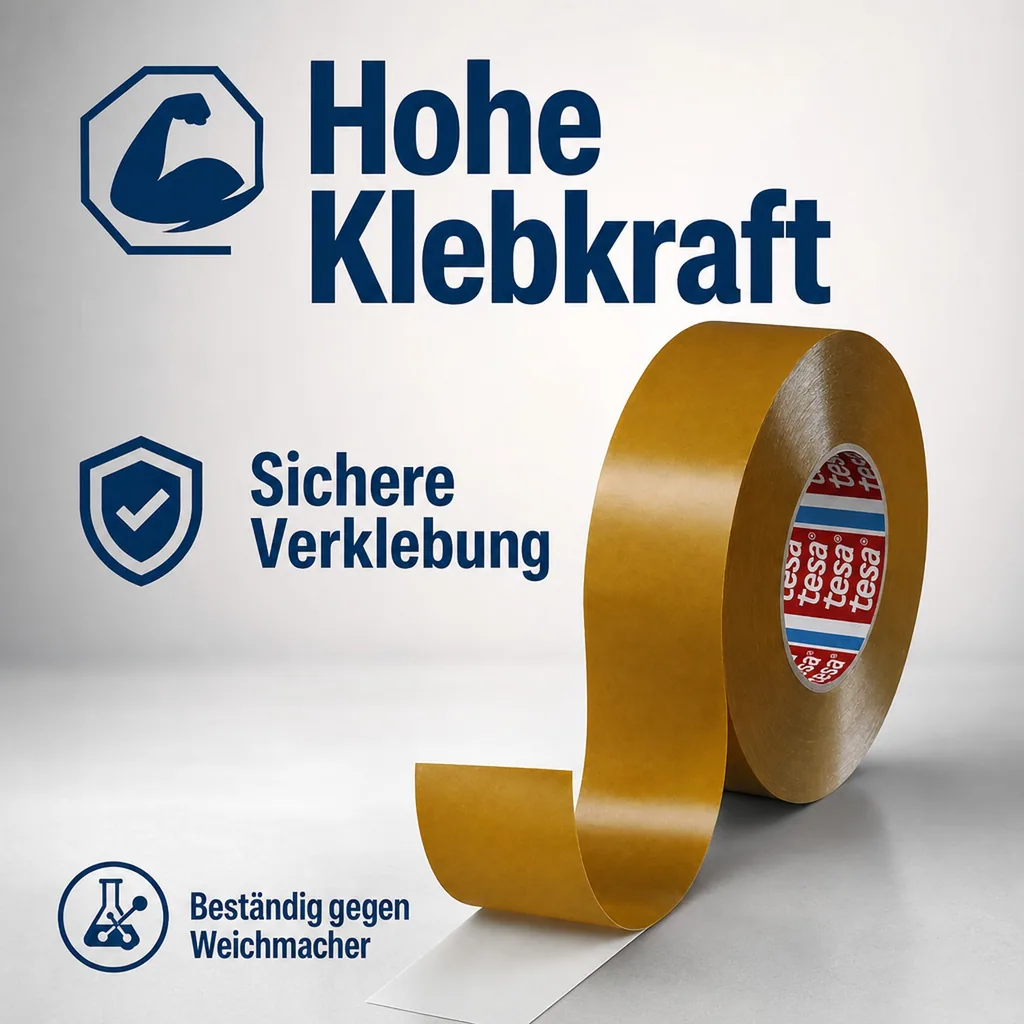 tesa doppelseitiges Klebeband 4970 PP 50 mm x 50 m (weiß)