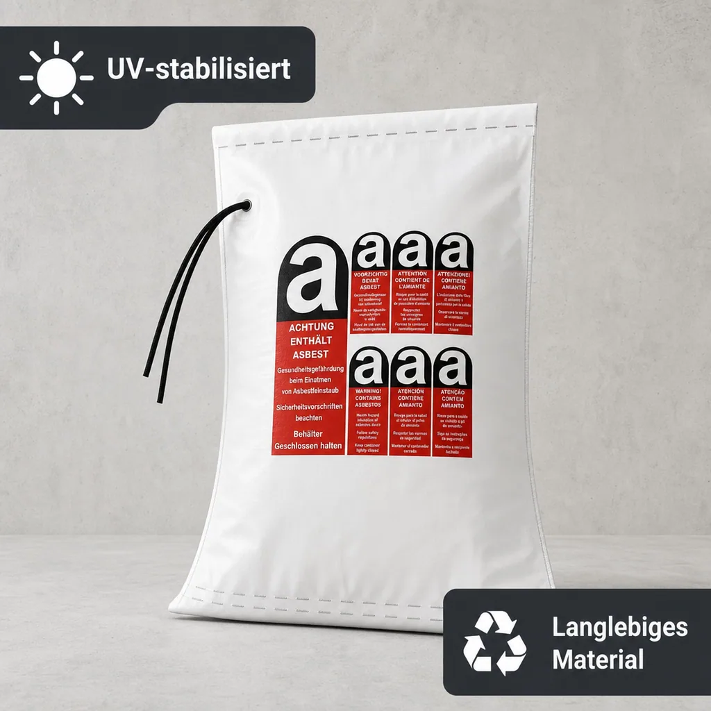 KMF Sack, Mineralwolle Sack, Asbest Sack, 140x220cm, Entsorgung