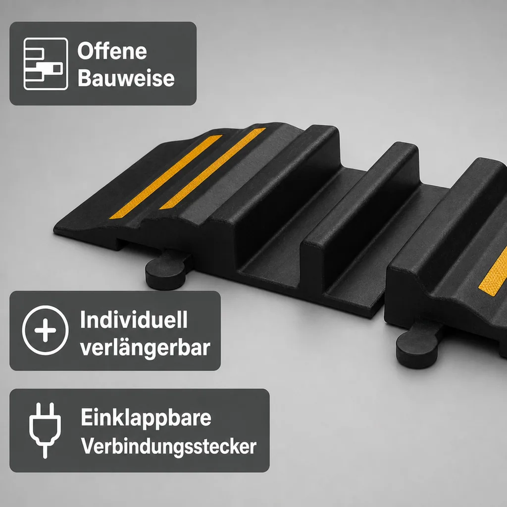 Schlauchbrücke Kabelschutz offen