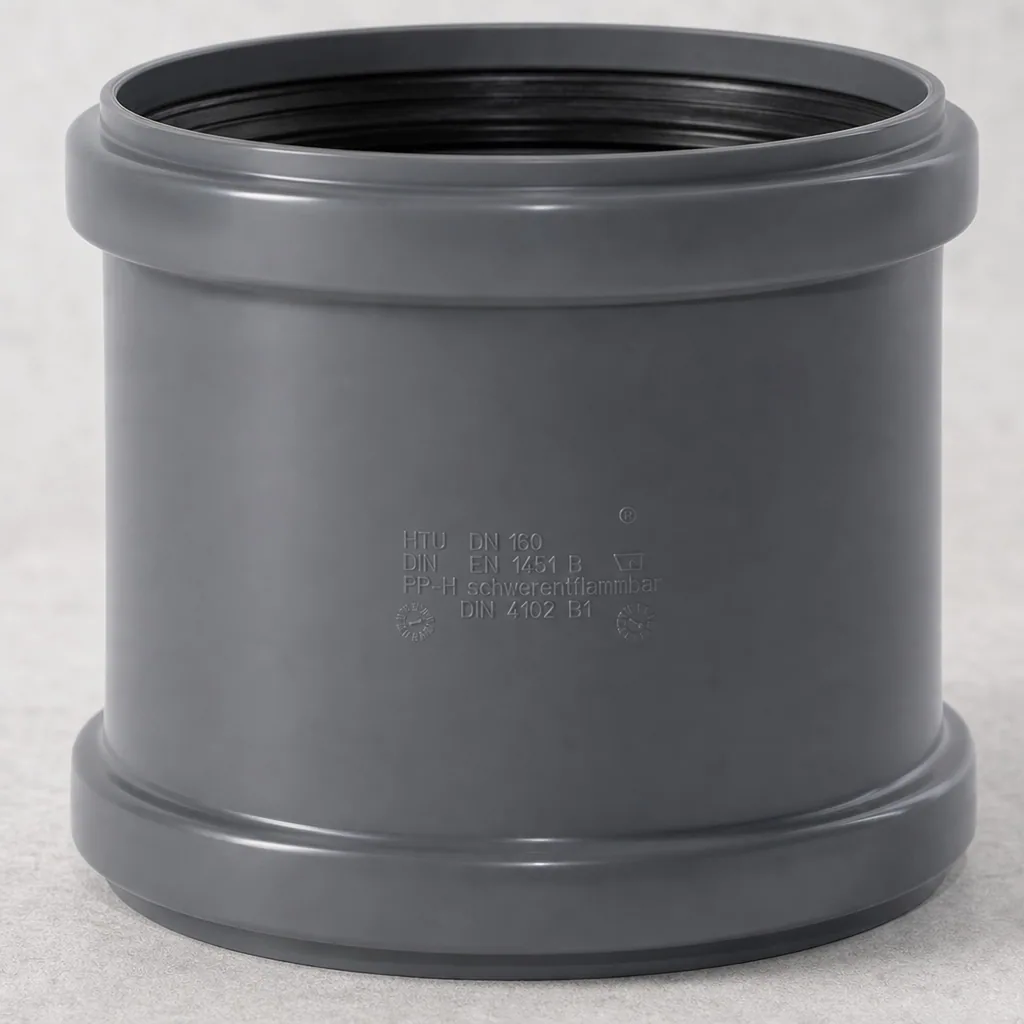 HT Rohr 160, Überschiebmuffe DN 160, Abwasserrohr HT, Muffe
