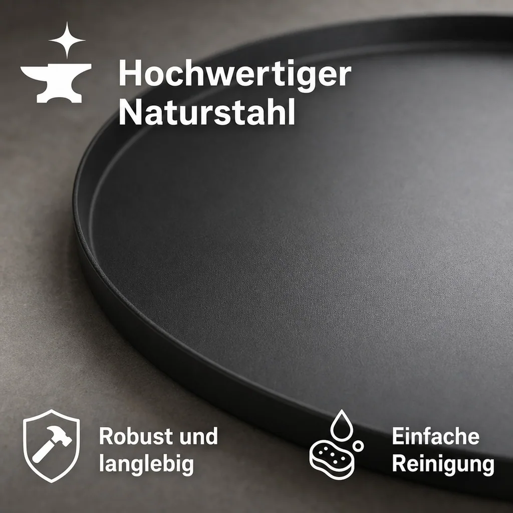 Feuerkorb Bodenplatte, Feuerstelle Unterlage, 60cm Naturstahl
