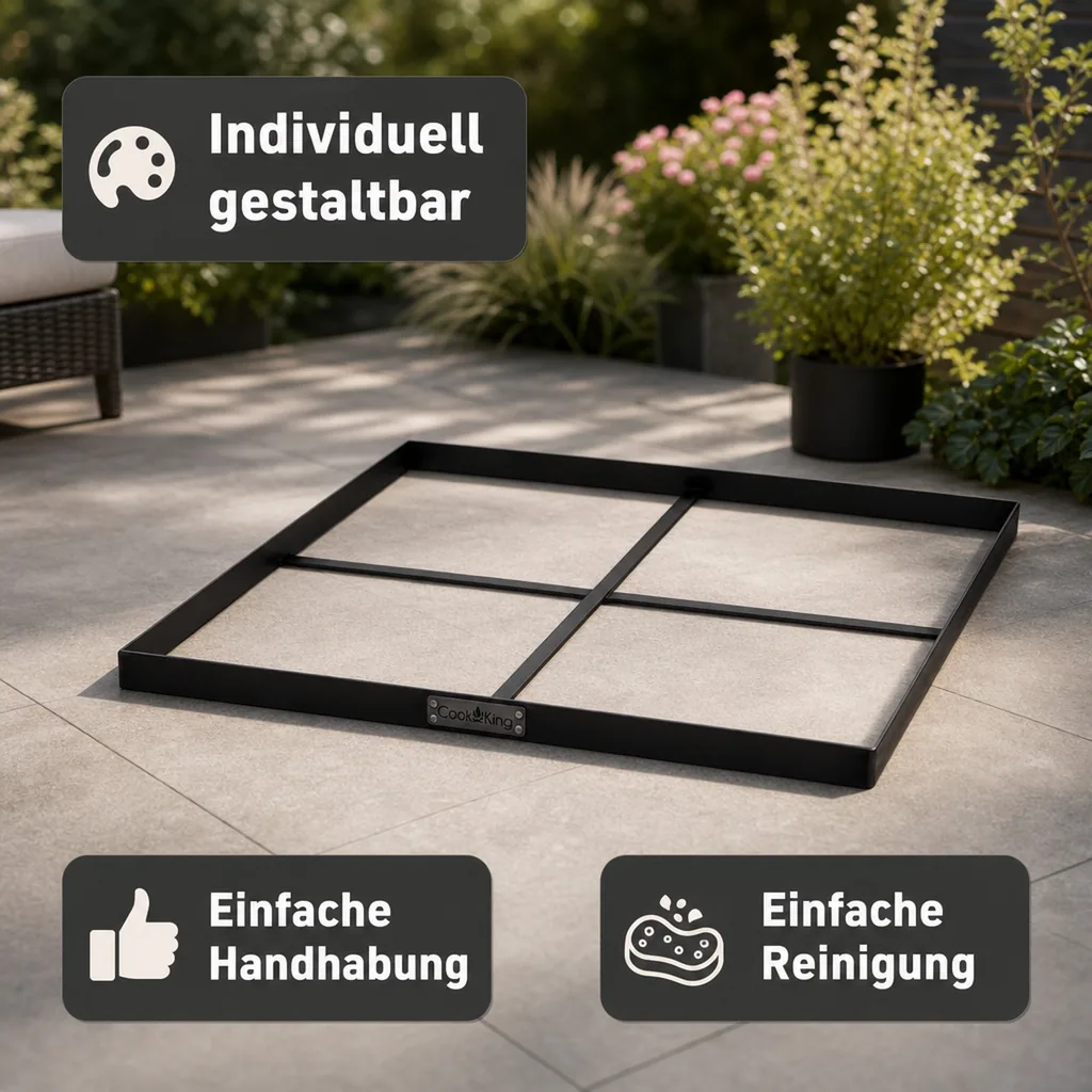 Feuerschalenbasis, quadratisch 80x80 cm, Stahl
