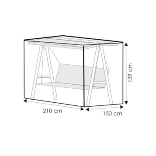Hollywoodschaukel Schutzhülle, Transparent, Abdeckplane 210x150x139cm