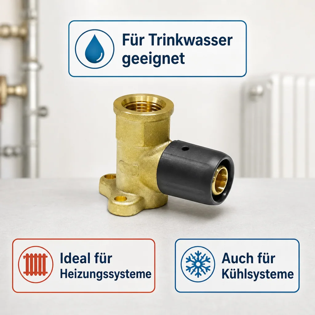 Steckfitting Wandwinkel, 20mm, Rohrverbinder Stecksystem