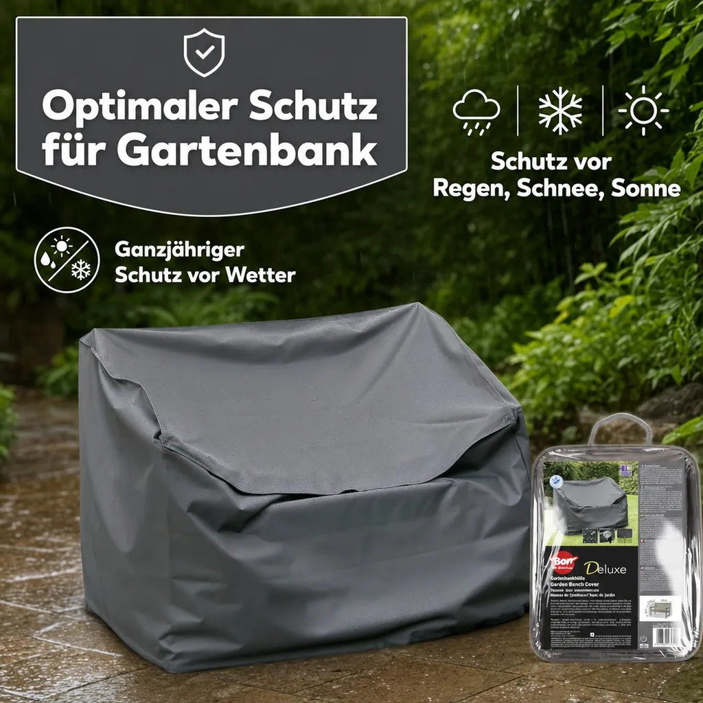 Schutzhülle Gartenbank, Deluxe, 160x75x80 cm, wetterfest