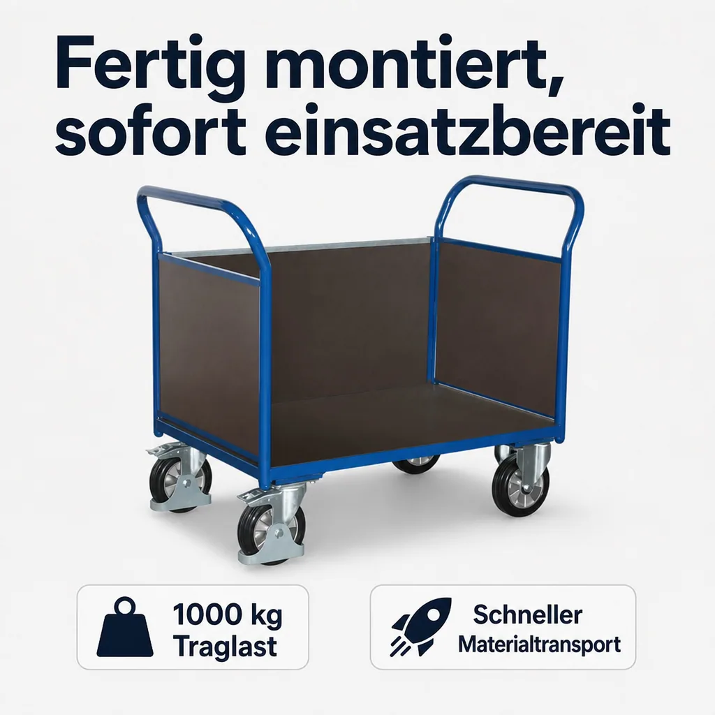 Dreiwandwagen 1000 kg Typ XL + EasySTOP