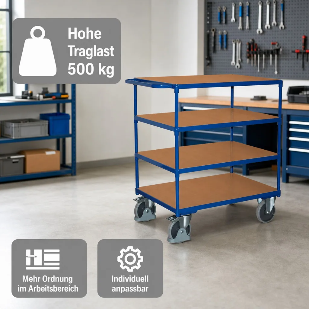 Tischwagen 500 kg, Schwerlast, Werkstattwagen, Transportwagen