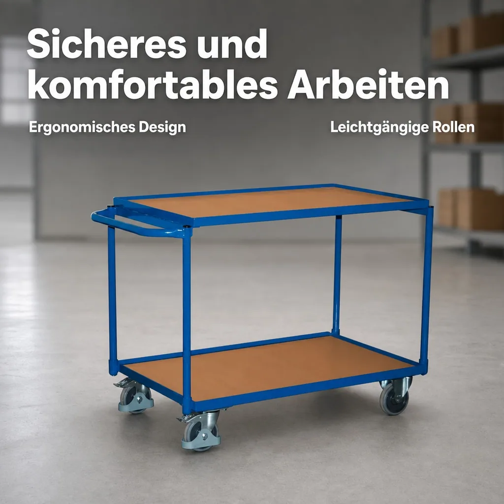 Tischwagen 250 kg, 2 Ladeflächen, Werkstattwagen