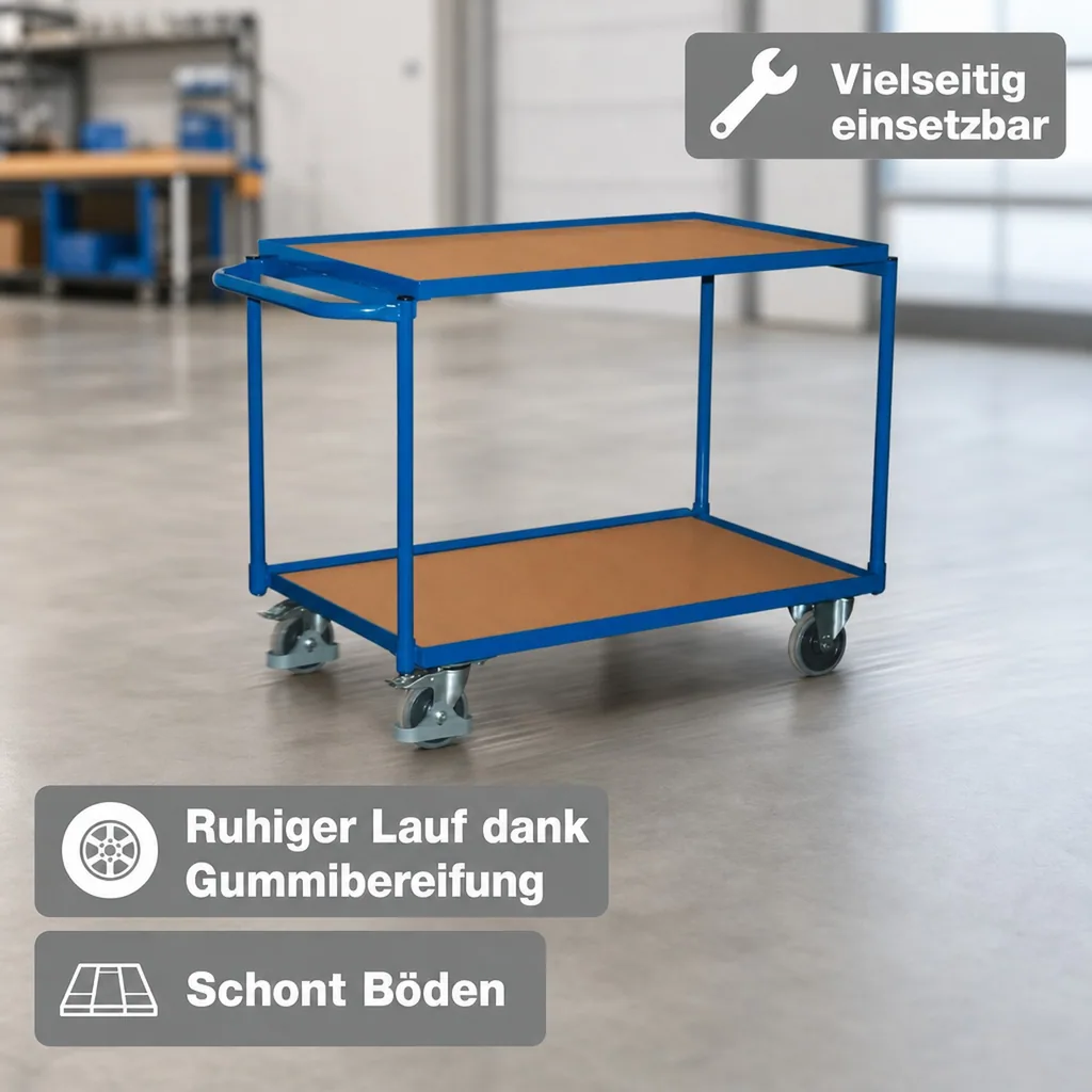 Tischwagen 250 kg, 2 Ladeflächen, Werkstattwagen