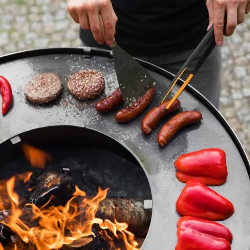 Feuerschale Grillplatte, Grillplatte 102cm, Naturstahl
