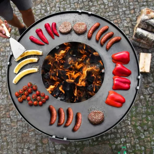 Feuerschale Grillplatte, Grillplatte 102cm, Naturstahl