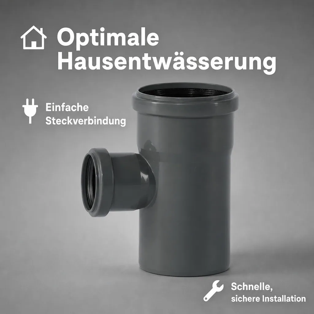 HT Abzweig 90/50 87 Grad, Abwasserrohr DN