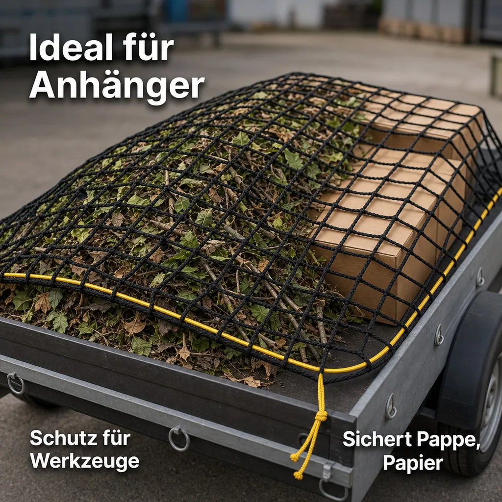 Abdecknetz Anhänger, 2x3m, knotenloses Ladungsnetz