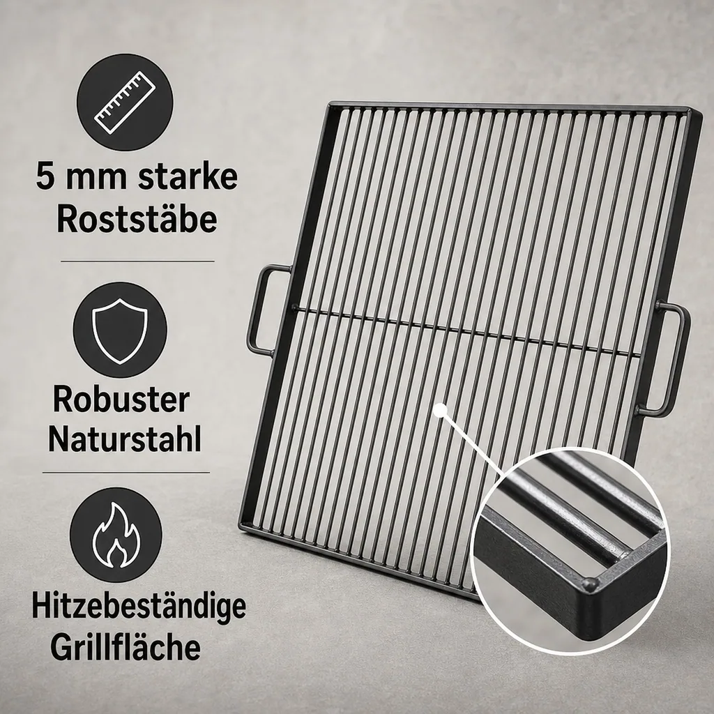 Grillrost 50x50, Feuerschalen Grillrost, Quadratisch