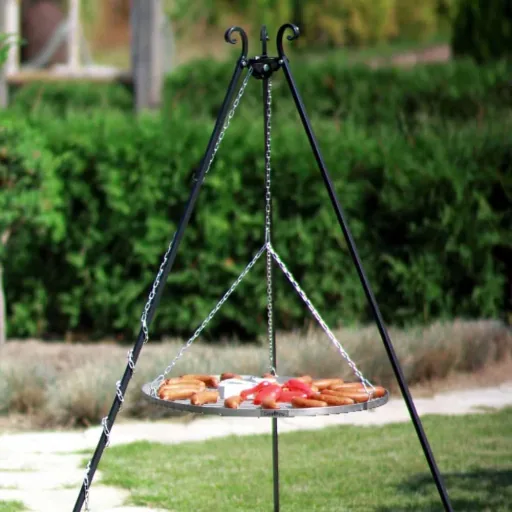 Grill Dreibein, Dreibein Grill, Feuerstelle, 180 cm, Naturstahl
