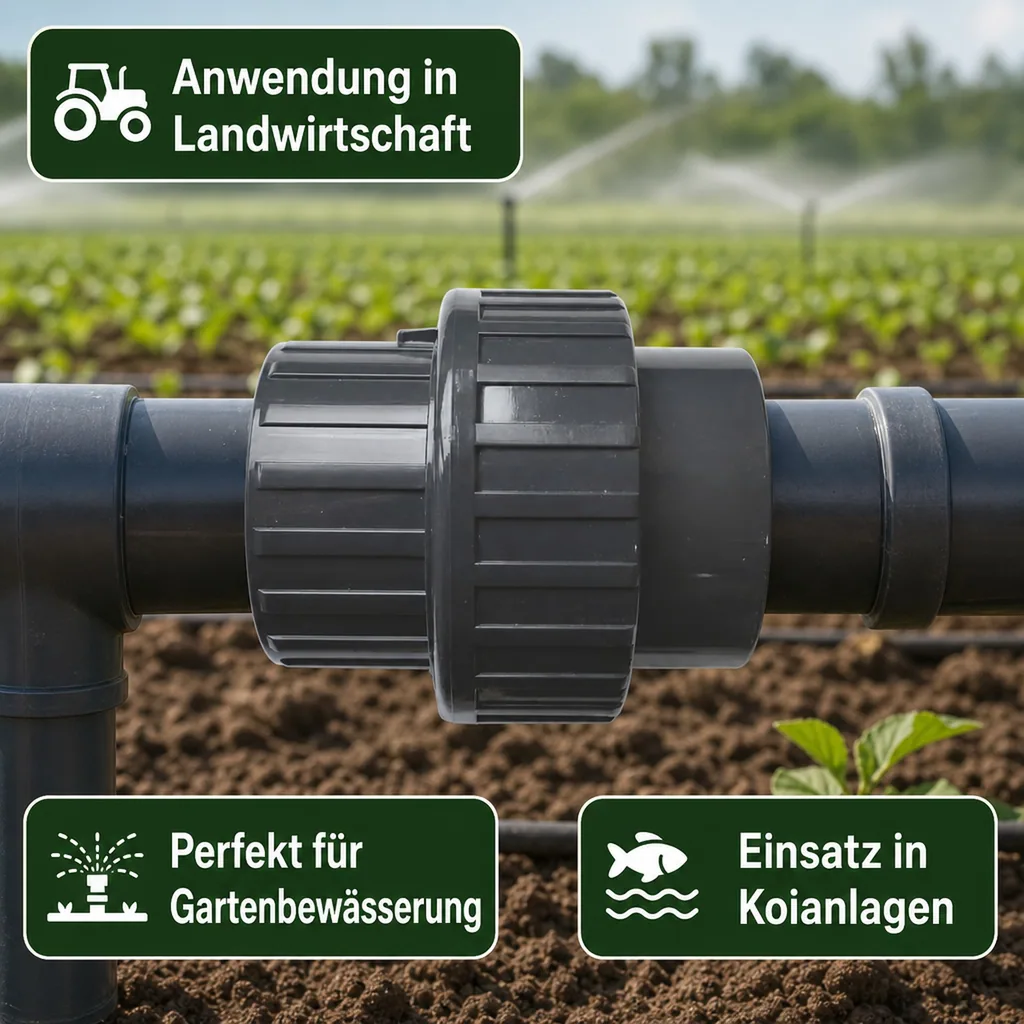 PVC - U Verschraubung Klebemuffe x Klebemuffe 50 mm