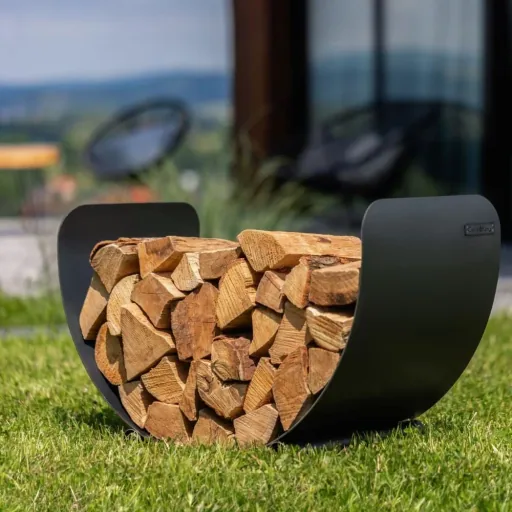 Kaminholzregal Stahl, Brennholzregal, Holzstapelhilfe, 70x45cm