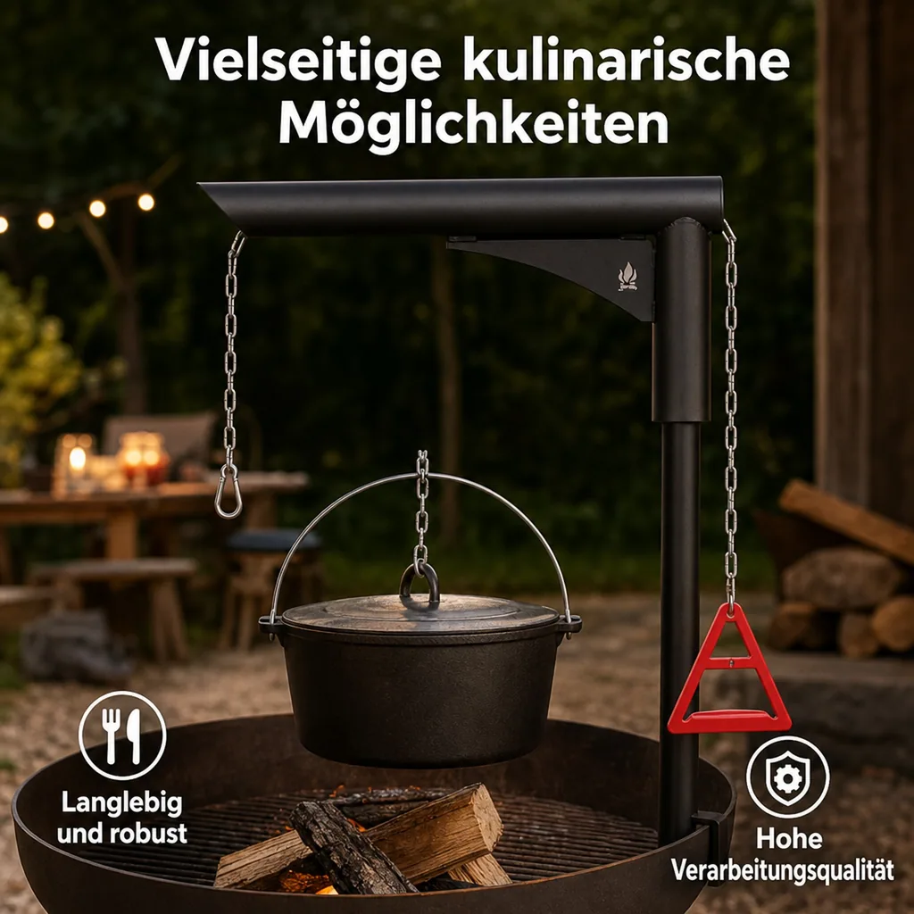 Feuerschale Wok Kesselhalter, Feuerstelle Zubehör, Naturstahl