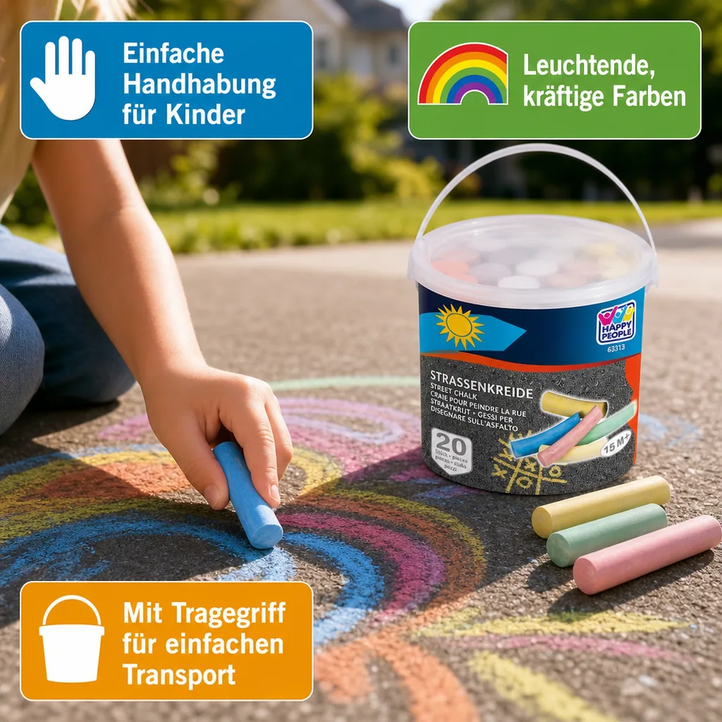 Straßenkreide Eimer, 20 Stück