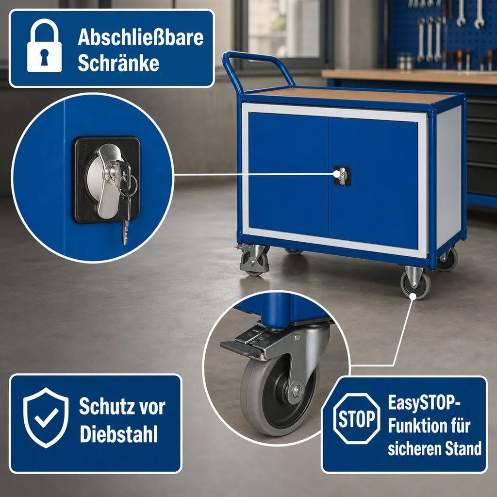 Werkstattwagen, Werkzeugwagen, Werkstattrollwagen, abschließbar
