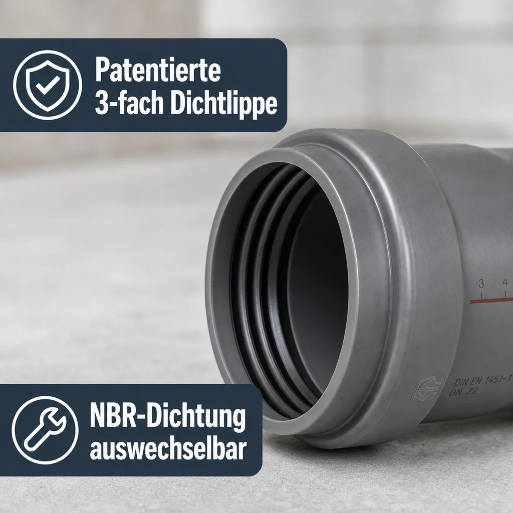 HT Rohr 160, HT Abwasserrohr DN 160, HTSafeEM Rohr