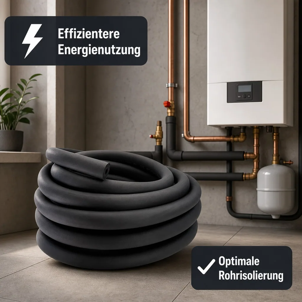AEROFLEX® SH COIL Rohrisolierung, Rohrdämmung - Endlos, Selbstklebend, Flexibler Dämmstoff aus Geschlossenzelligem Schaum Kautschukbasis, Schwarz - 22 x 10 mm/22m