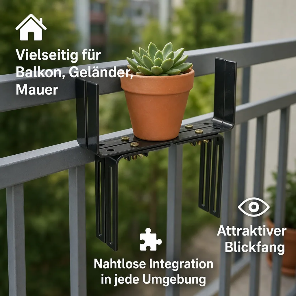 Blumenkastenhalter 1 Paar, Typ H, zweifach verstellbar, anthrazit