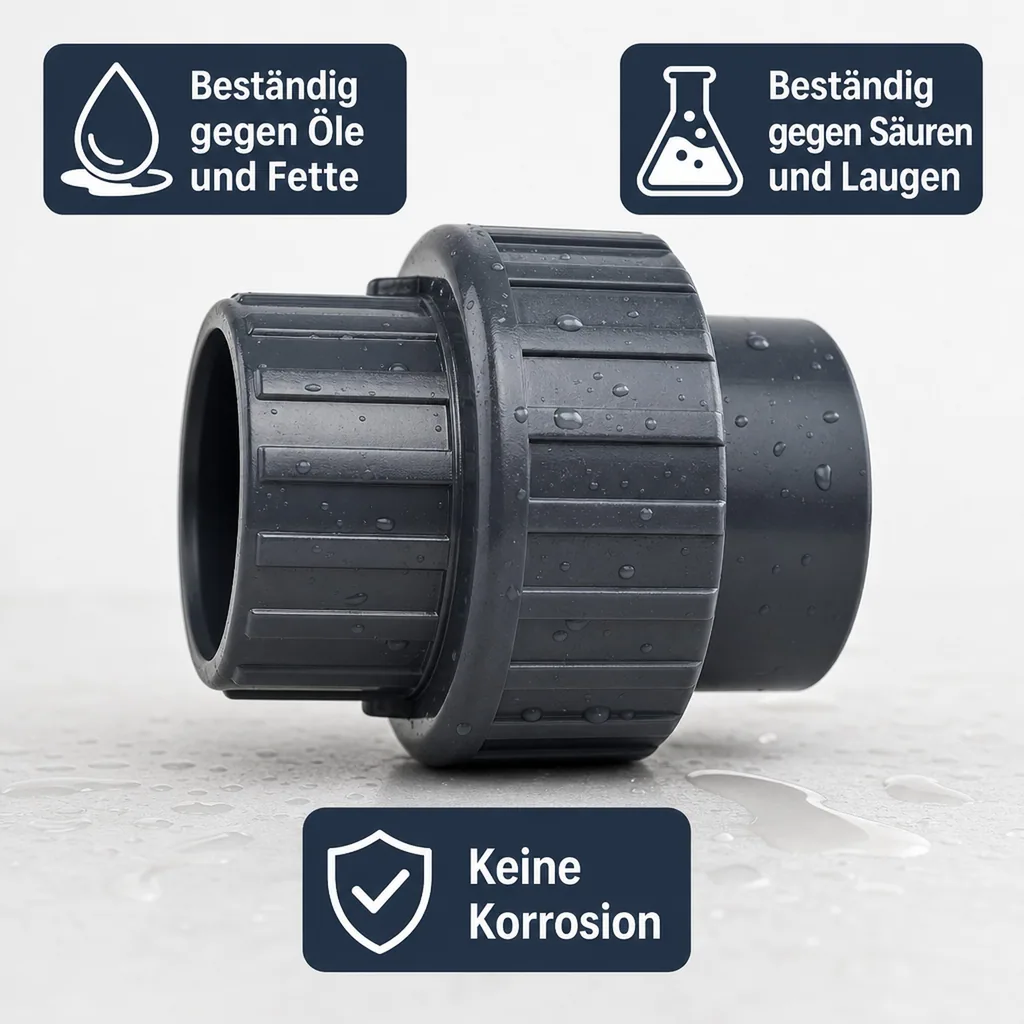 PVC - U Verschraubung Klebemuffe x Klebemuffe 63 mm