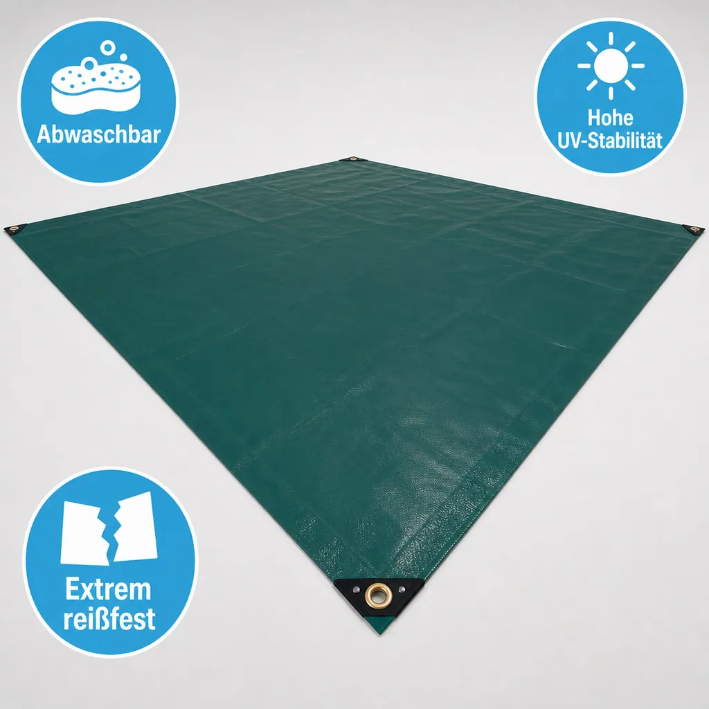 PVC-Plane grün 650 g/m², 2,5 x 3,5 m (8,75 m²)