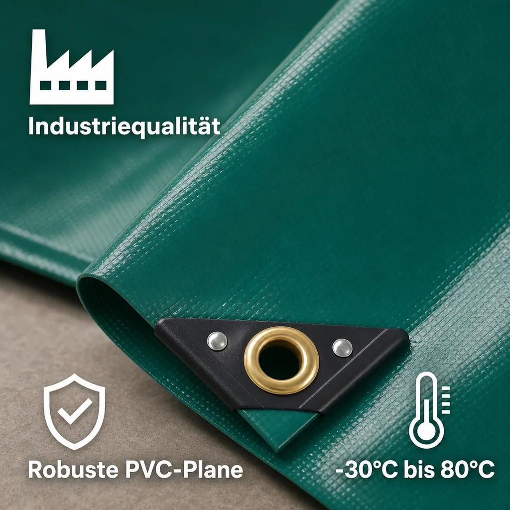 PVC-Plane grün 650 g/m², 2,5 x 3,5 m (8,75 m²)
