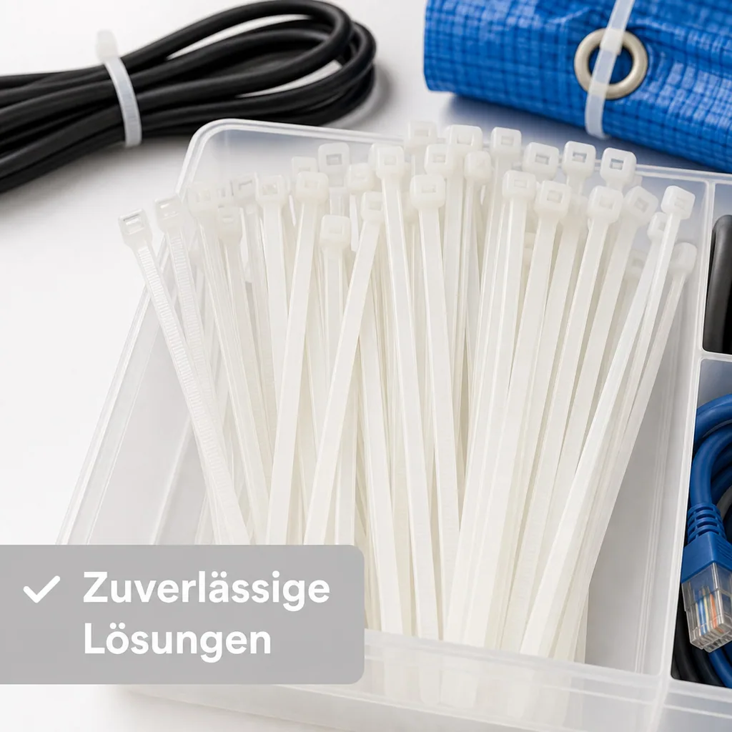 Kabelbinder 300mm, 100er Pack, Nylon Kabelbinder, weiß, robust