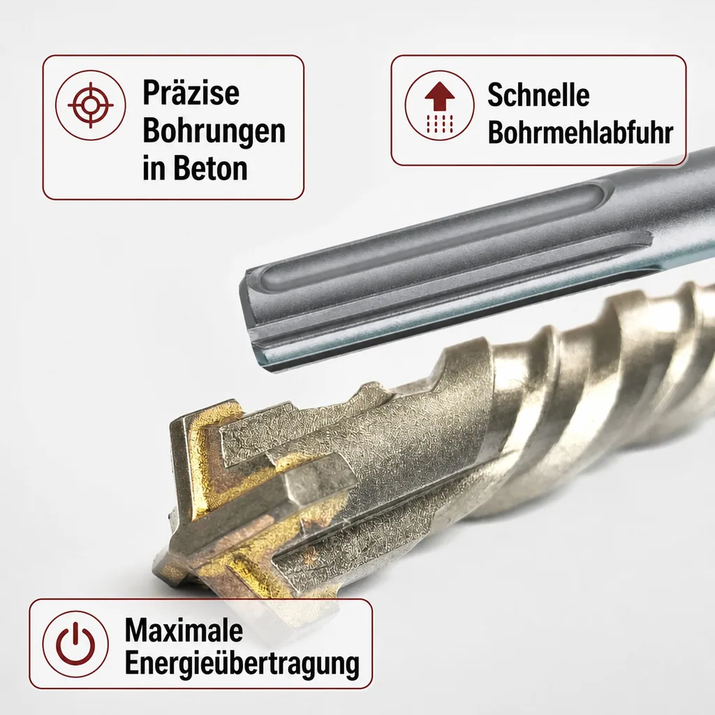 SDS Max Bohrer, Hammerbohrer, 35mm, 600mm, 4 Schneider, Betonbohrer
