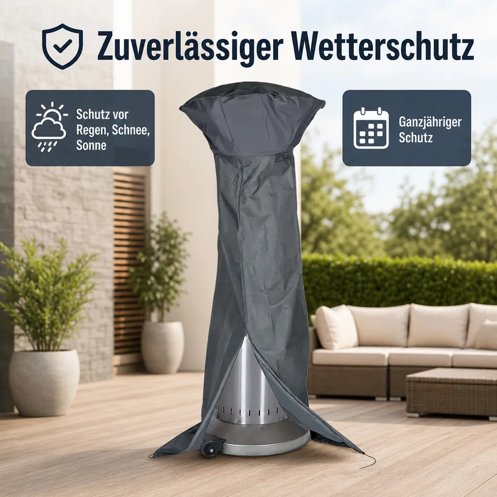 Heizpilz Schutzhülle, Abdeckhaube, wetterfest, Ø53cm, 221cm hoch