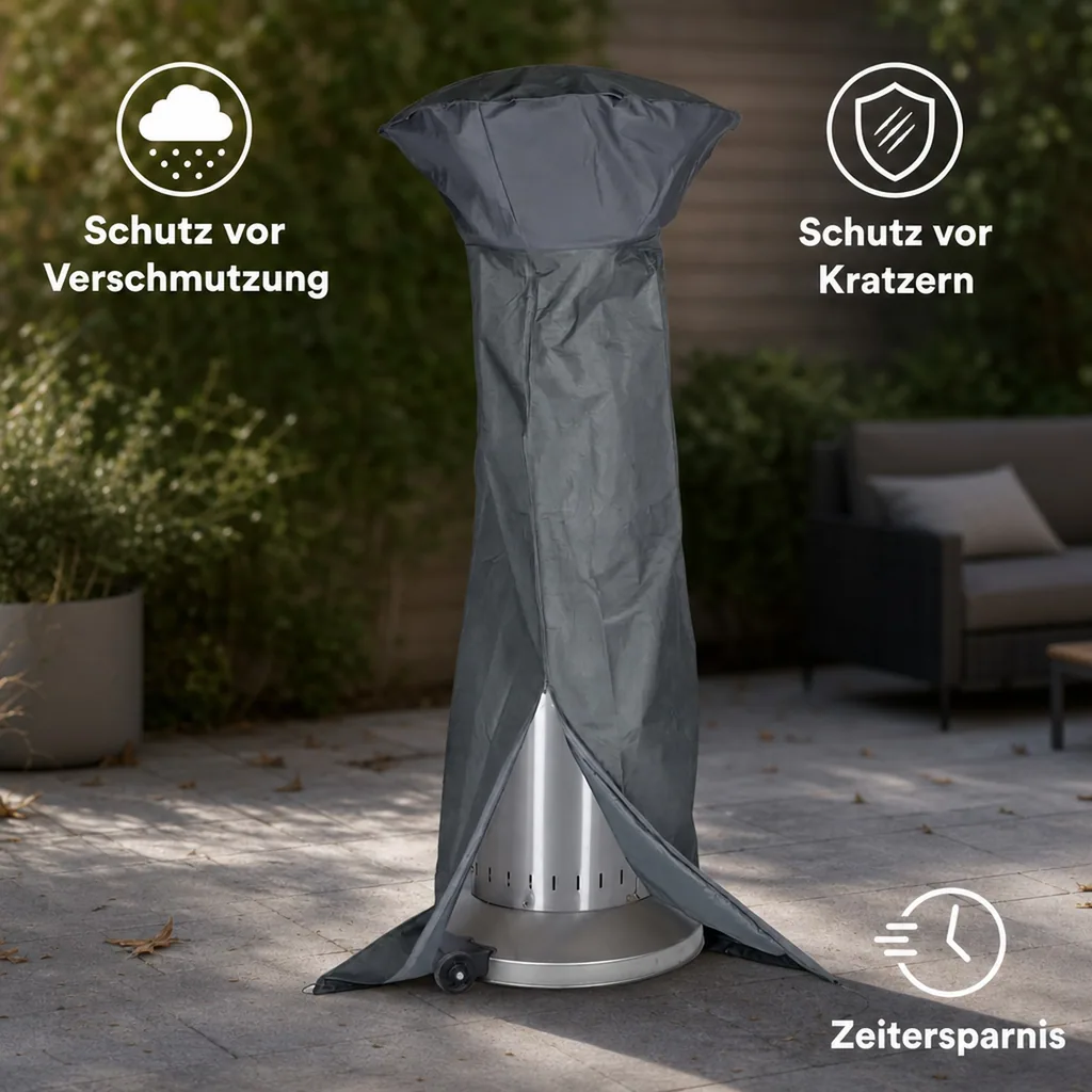 Heizpilz Schutzhülle, Abdeckhaube, wetterfest, Ø53cm, 221cm hoch