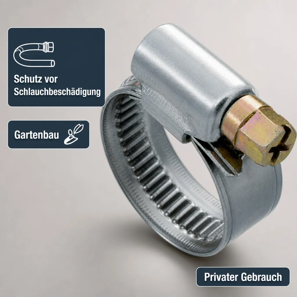 Schlauchschellen, Edelstahl, 12mm, 60-80mm, W2, DIN 3017