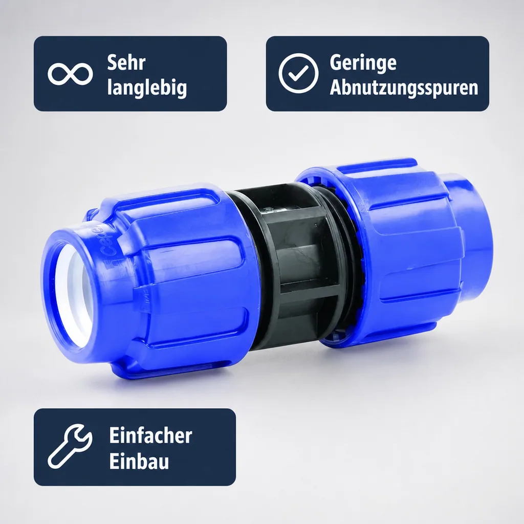 PP PE Rohr Verschraubung Kupplung Muffe 40 x 40