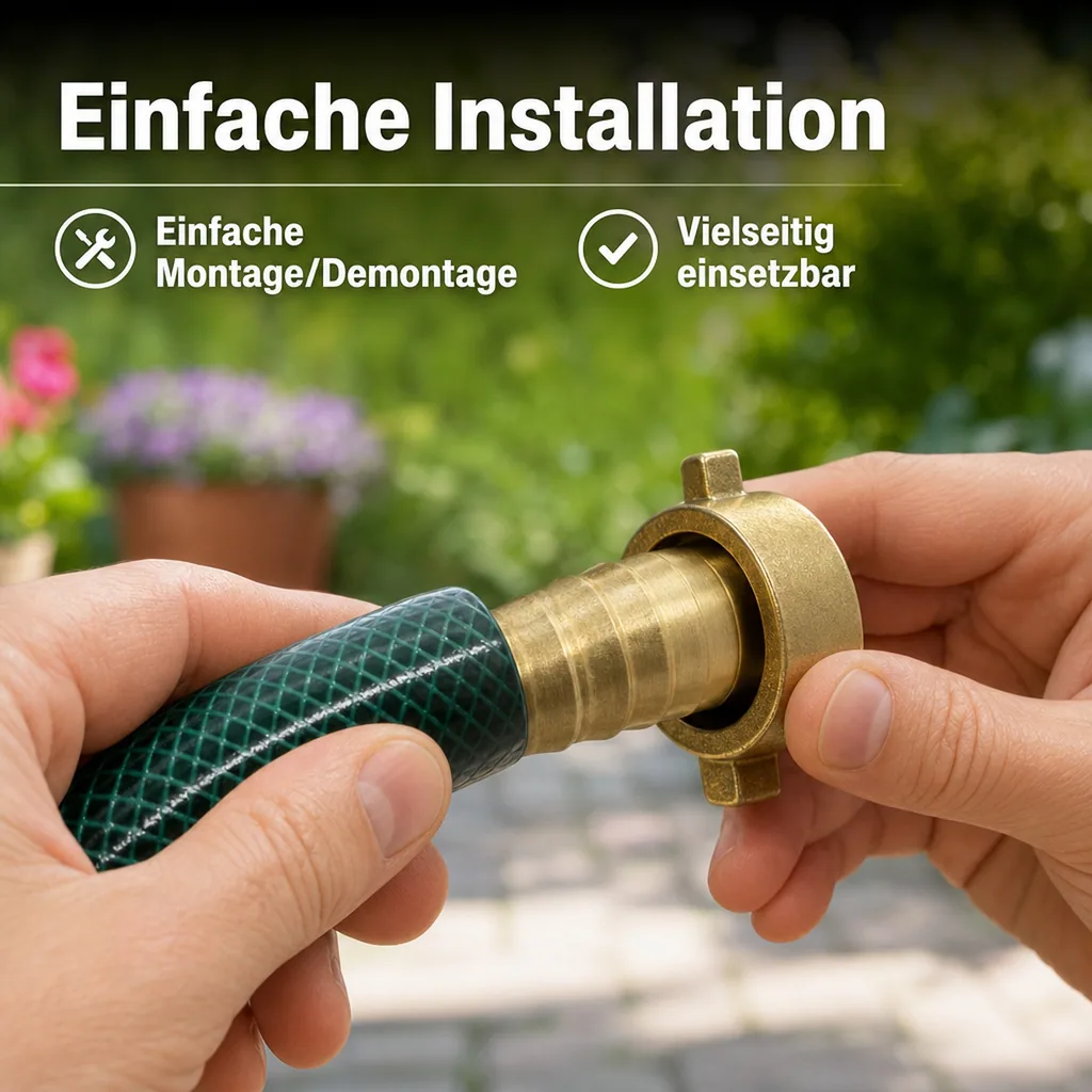 Schlauchverschraubung Messing, 1 1/2" IG, 40mm, Schlauchanschluss
