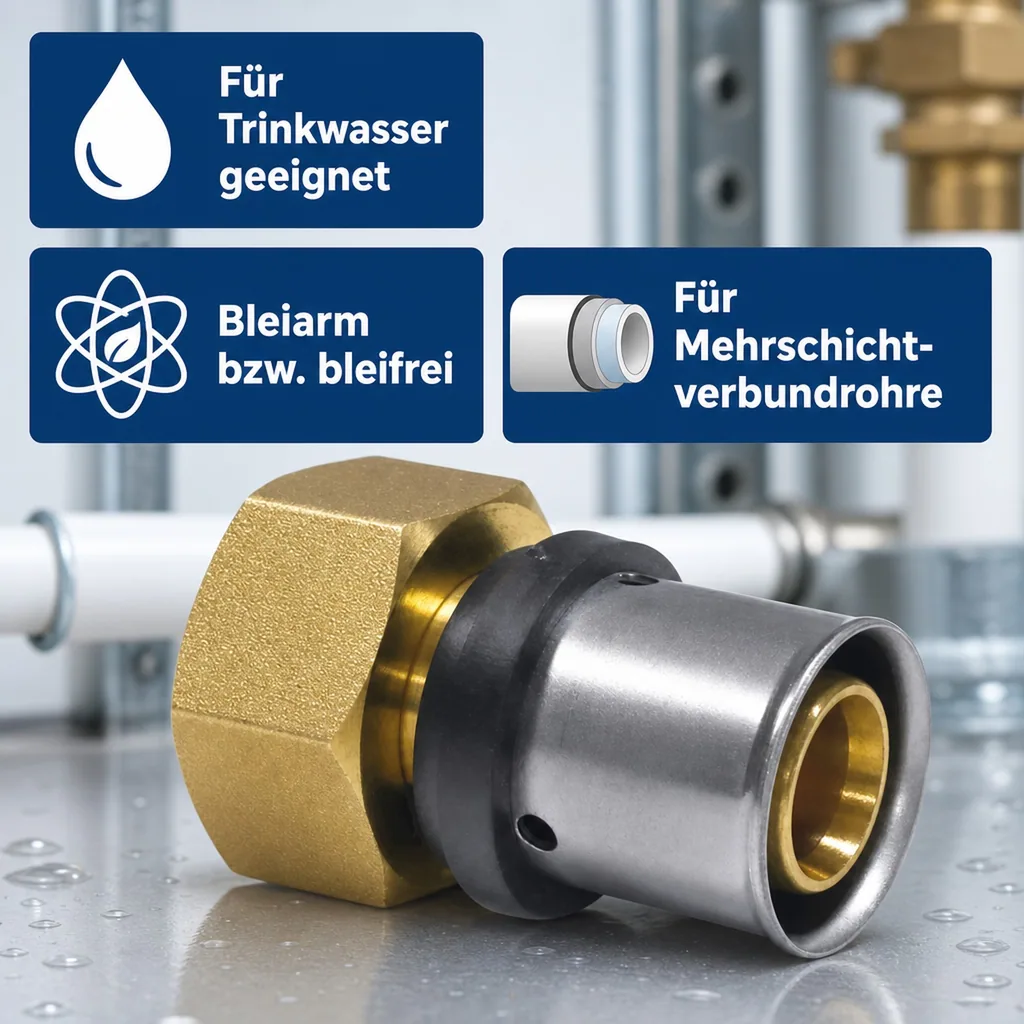 Pressfitting Übergangverschraubung 32 x 3 - 1 1/2" IG