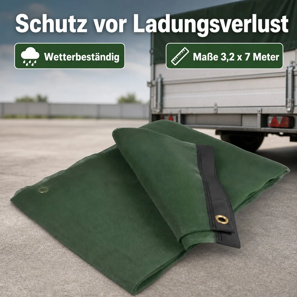 Anhängernetz, Containernetz 3,2 x 7 m (22,4m²), reißfestes Ladungssicherungsnetz
