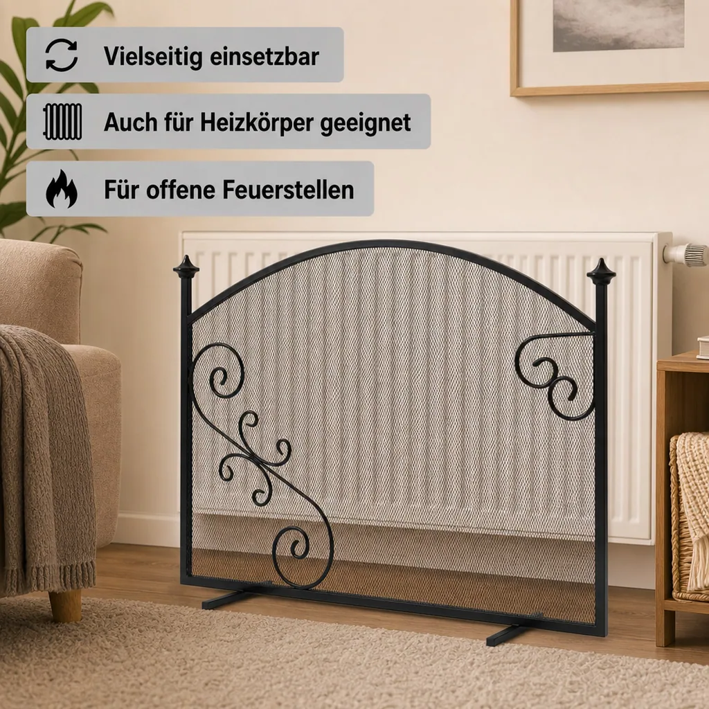 Kaminschutz, Kamin Gitter, Funkenschutz, Sicherheitsgitter Kamin