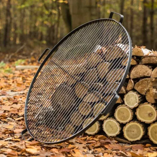 Grillrost 70 cm, für Feuerschale, Stahl Rost mit 4 Griffen