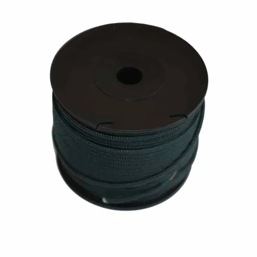 PP Kordel, geflochtene Kordel 2,5mm, schwarzgrün, 55m, reissfeste Schnur