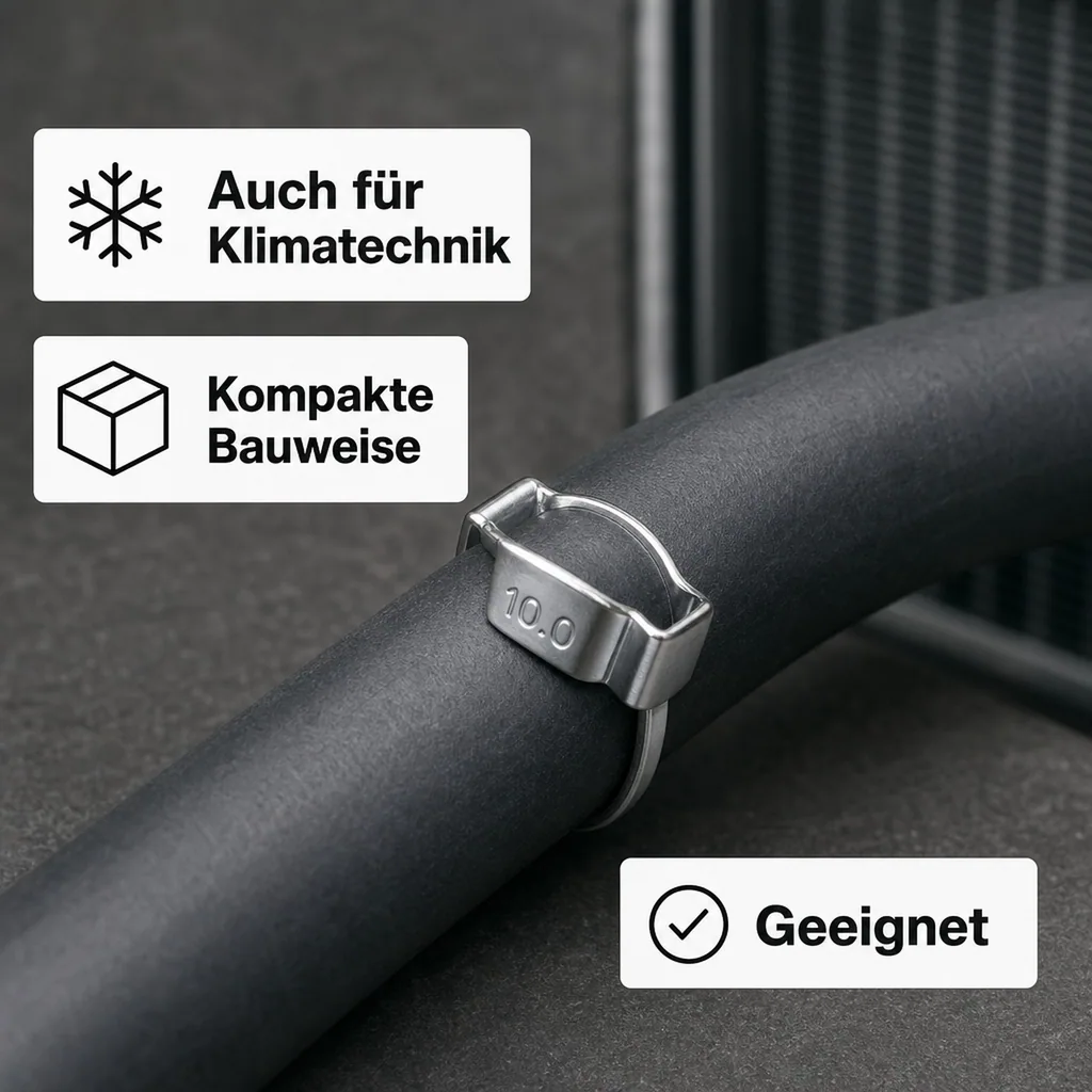 Ohr Schellen, Klemmschellen 5-7mm, 2 Ohr Schelle, W1, verzinkt