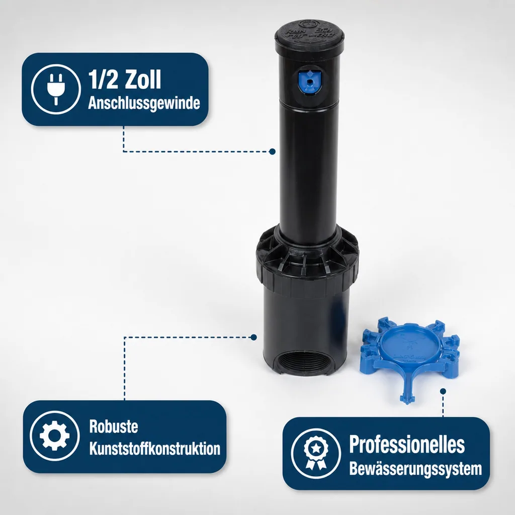 Versenkregner, Rasensprenger versenkbar, Getrieberegner mit Düsensatz