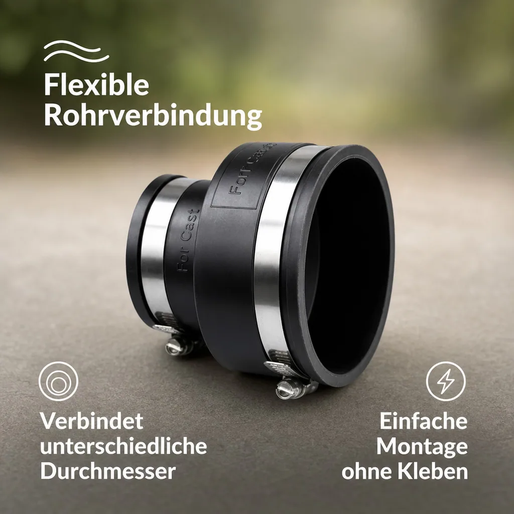 Flexible Kupplung, Reduzierkupplung 110 x 63 mm, Flexible Rohrverbinder
