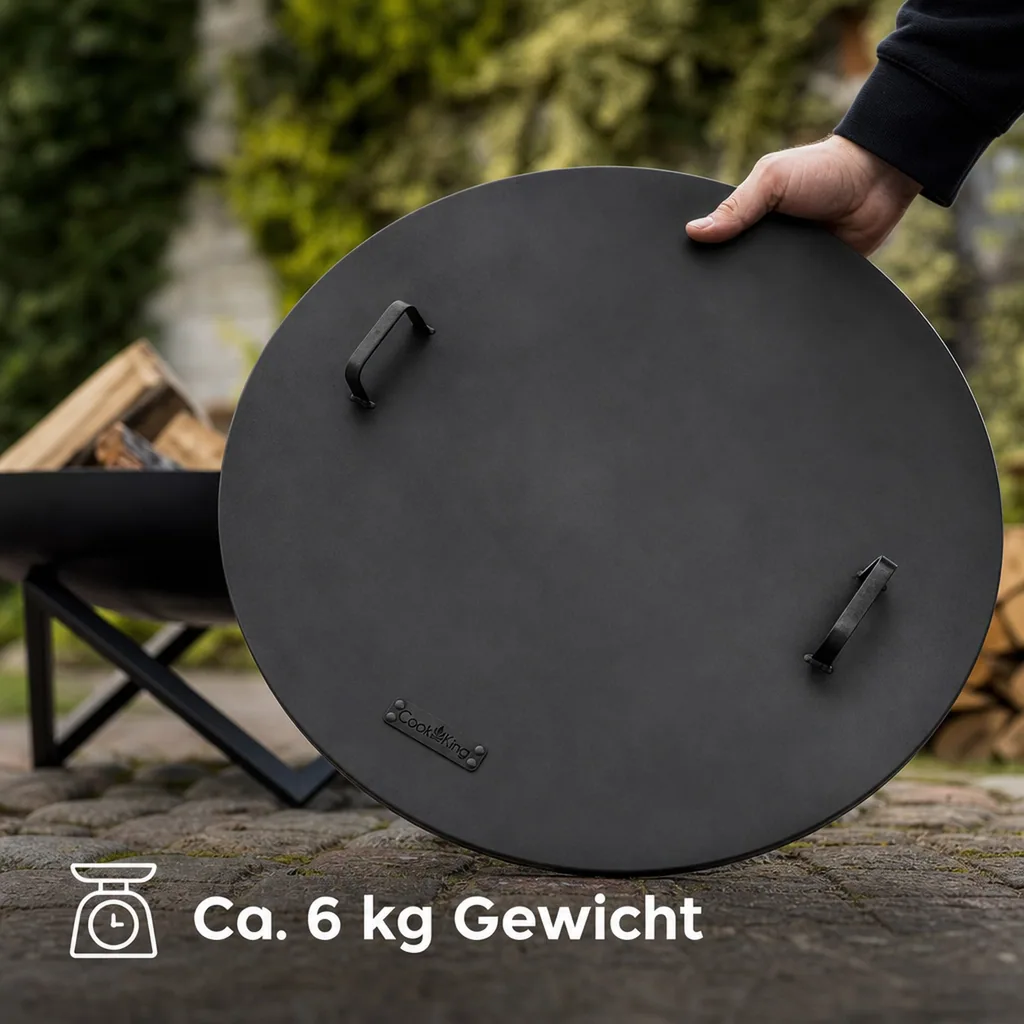 Feuerschalen Deckel Stahl 81,5cm, , Feuerkorb Abdeckung