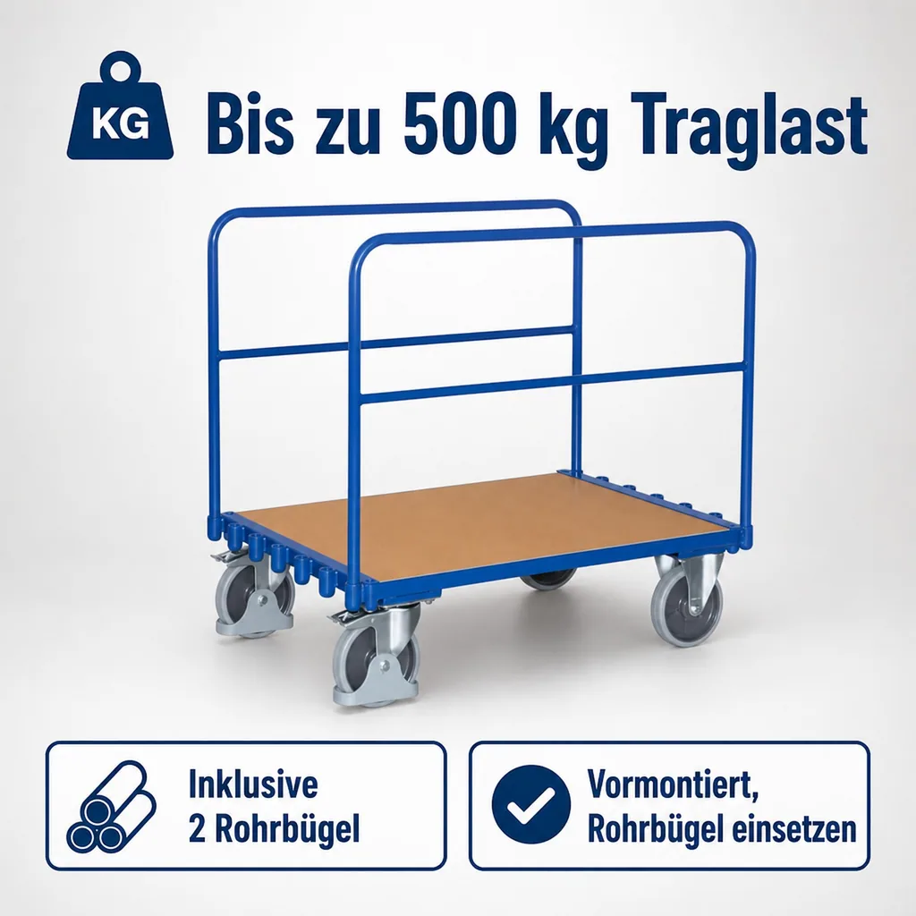 Rohrbügelwagen, XL, 500 kg Traglast, EasySTOP