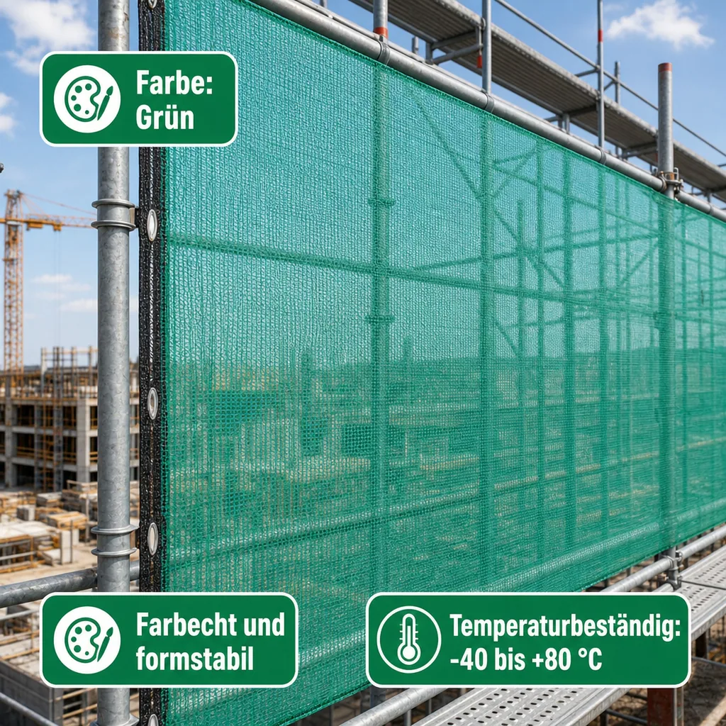 Gerüstschutznetz 3,07 x 10 m grün 50 g/m²
