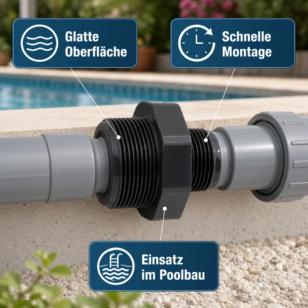 PVC - U Doppelnippel reduziert AG 2 1/2" x 1 1/4"