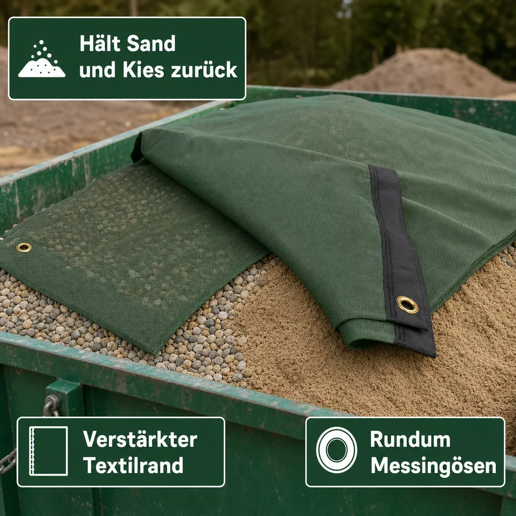 Anhängernetz, Containernetz, 3,2 x 8 m, Feinmaschiges Netz